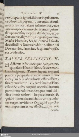 Taurus Servitutis. V.
