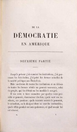 Œuvres complètes d'Alexis de Tocqueville. 2, De la démocratie en Amérique ; 2