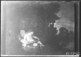 Flinck, Govaert: Schlafender Amor in Mondscheinlandschaft, GK I 2377. (Verlust)