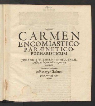 Carmen Encomiastico Paraenetico Eucharisticum