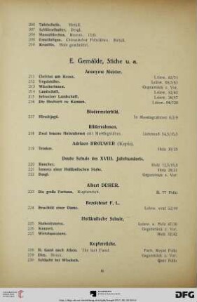 E. Gemälde, Stiche u.a. (Nr. 211-256)
