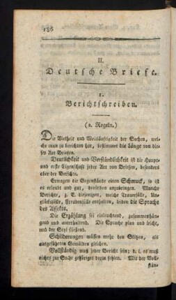 I. Berichtschreiben.