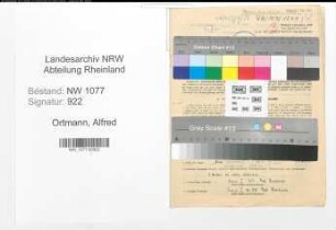 Entnazifizierung Alfred Ortmann , geb. 31.12.1920 (Bahnpolizist)