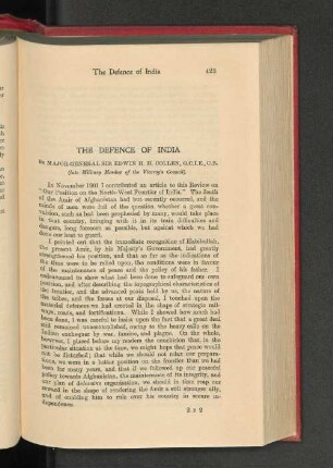 The Defende of India.