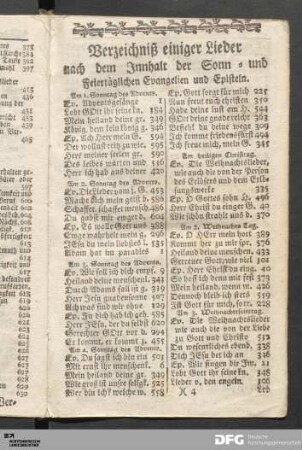 Verzeichniß einiger Lieder [...].