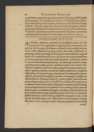 Honorum Petitio.