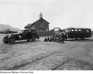 New Mexico, San Jose (bei Santa Fe), Architektur, Old Church at San Jose, Aufnahme, The Atichson, Topeka and Santa Fe Railway Co.