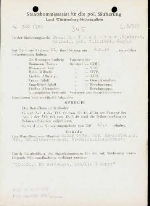 Hofmeister, Franz, Dr.
