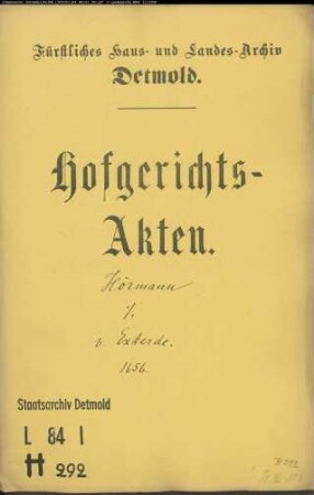 Hörmann, Heinrich, Bürgermeister zu Herford gegen Bernhard Simon von Exterde zu Herberhausen - Schuldforderung