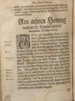 Am achten Sontag nach der H. Dreyfaltigkeit, Euangelium Matthei am vij.
