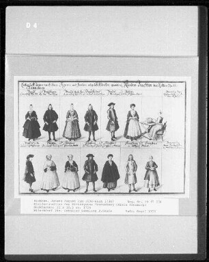 Kleidertrachten des Rittergutes Tannenberg : Kleidertrachten des Rittergutes Tannenberg, Kreis Annaberg, Deckfarben, 1726. Wilschdorf, Kreis Sebnitz: Sammlung P. Grafe