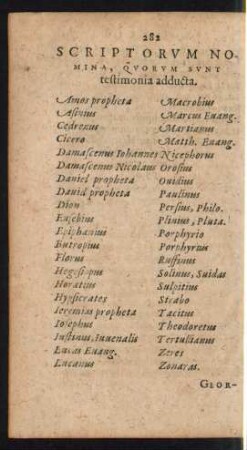 Scriptorum Nomina, Quorum Sunt testimonia adducta.