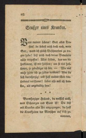 118-120, Seufzer eines Kranken