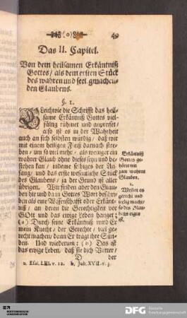 Das II. Capitel. Von dem heilsamen Erkäntniß Gottes.