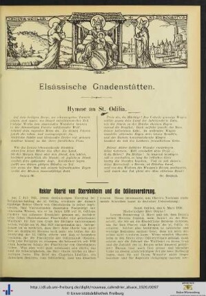 Rektor Oberlé von Oberehnheim und die Odilienverehrung.