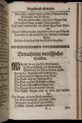 Betrachtung menschlicher Eitelkeit.