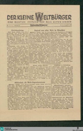 Karlsruher neue Zeitung : SAZ, Der kleine Weltbürger