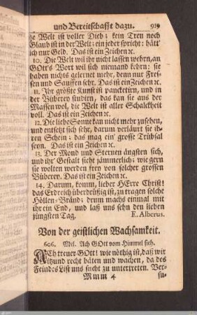 Von der geistlichen Wachsamkeit.