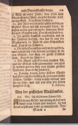 Von der geistlichen Wachsamkeit.
