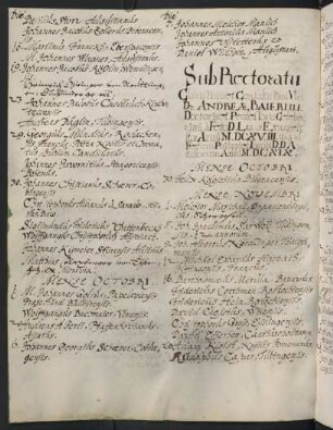Winterhalbjahr 1618/1619. Rektorat Andreas Bayer