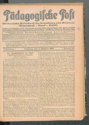 ¬Die¬ Zweckmäßigkeit der Welt : 1. Begriff und Erkennbarkeit der Zweckmäßigkeit (Fortsetzung = Vergl. Nr. 61)