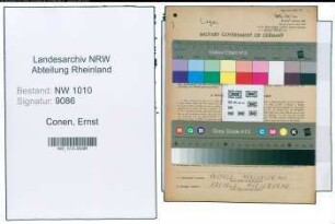 Entnazifizierung Ernst Conen , geb. 09.08.1903 (Justizangestellter)