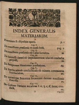 Index Generalis Materiarum.