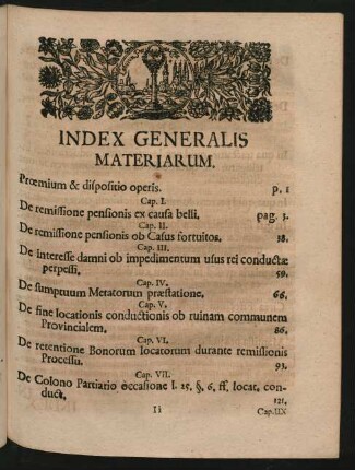 Index Generalis Materiarum.