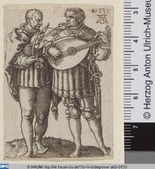 Zwei Musikanten mit Violine und Laute