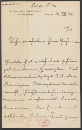 Brief an Ludwig Strecker  und B. Schott's Söhne : 12.12.1904