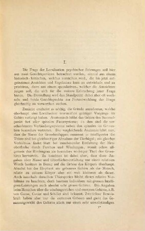 Die Localisation psychischer Störungen