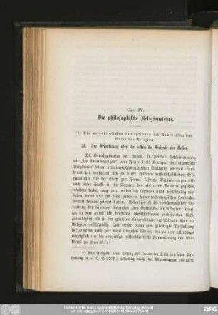 Cap. V. Die philosophische Religionslehre.