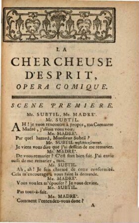 La chercheuse d'esprit : opéra comique