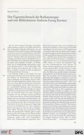 Der Figurenschmuck der Rathaustreppe und sein Bildschnitzer Andreas Georg Kersten
