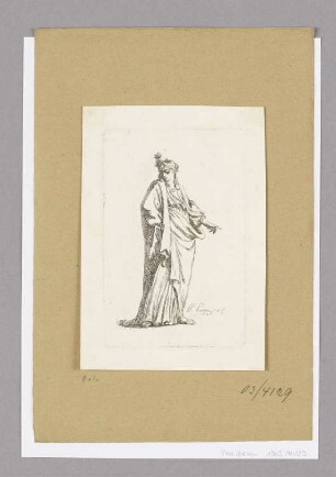 Frau in einem langen Gewand, Blatt 9 der Folge "Premier Recueill de Figures Drapées"