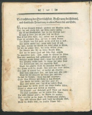 Betrachtung der Sterblichkeit ...