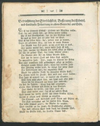 Betrachtung der Sterblichkeit ...