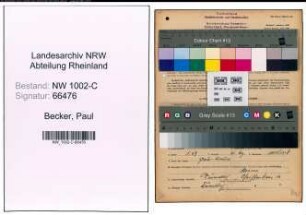 Entnazifizierung Paul Becker, geb. 01.12.1905 (Vertreter)