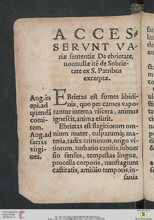 Accesserunt variae sententiae De ebrietate