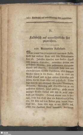 H. Kalbfleisch auf unterschiedliche Art zuzurichten