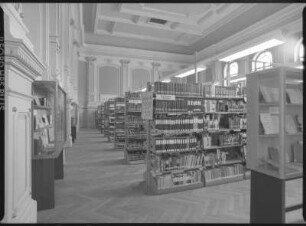 Dresden-Neustadt, Bautzner Straße 19. Sächsische Landesbibliothek - Staats- und Universitätsbibliothek Dresden (SLUB), Stenografische Sammlung. Magazin (Festsaal der ehemaligen Freimauerloge "Zu den ehernen Säulen im Orient")