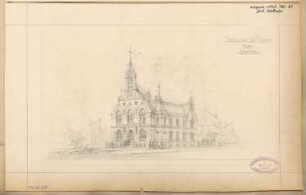 Rathaus, Nauen Monatskonkurrenz August 1885: Perspektivische Ansicht