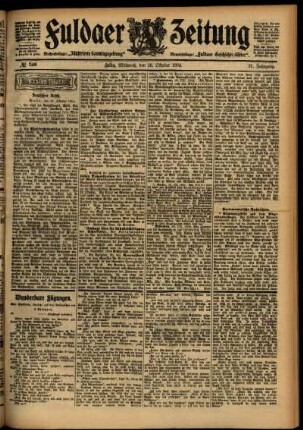 Erste Ausgabe vom Mittwoch, den 26. Oktober 1904.