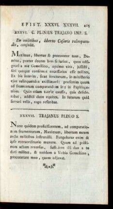 XXXVI. C. Plinius Trajano Imp. S.