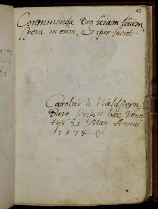 Carolus à Waldsteyn, Venedig 1574