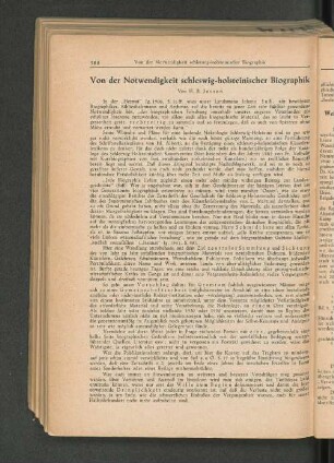 Von der Notwendigkeit schleswig-holsteinischer Biographik