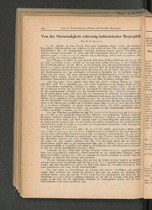 Von der Notwendigkeit schleswig-holsteinischer Biographik