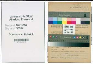 Entnazifizierung Heinrich Buschmann , geb. 08.08.1884 (Gastwirt)