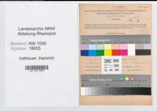 Entnazifizierung Heinrich Vatheuer, geb. 30.05.1896 (Konstrukteur)