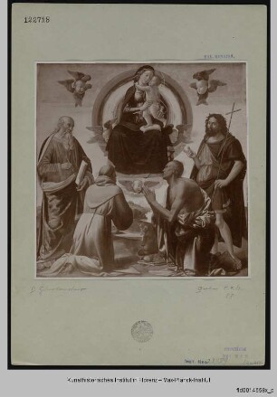 Madonna mit Kind in der Glorie und Heiligen